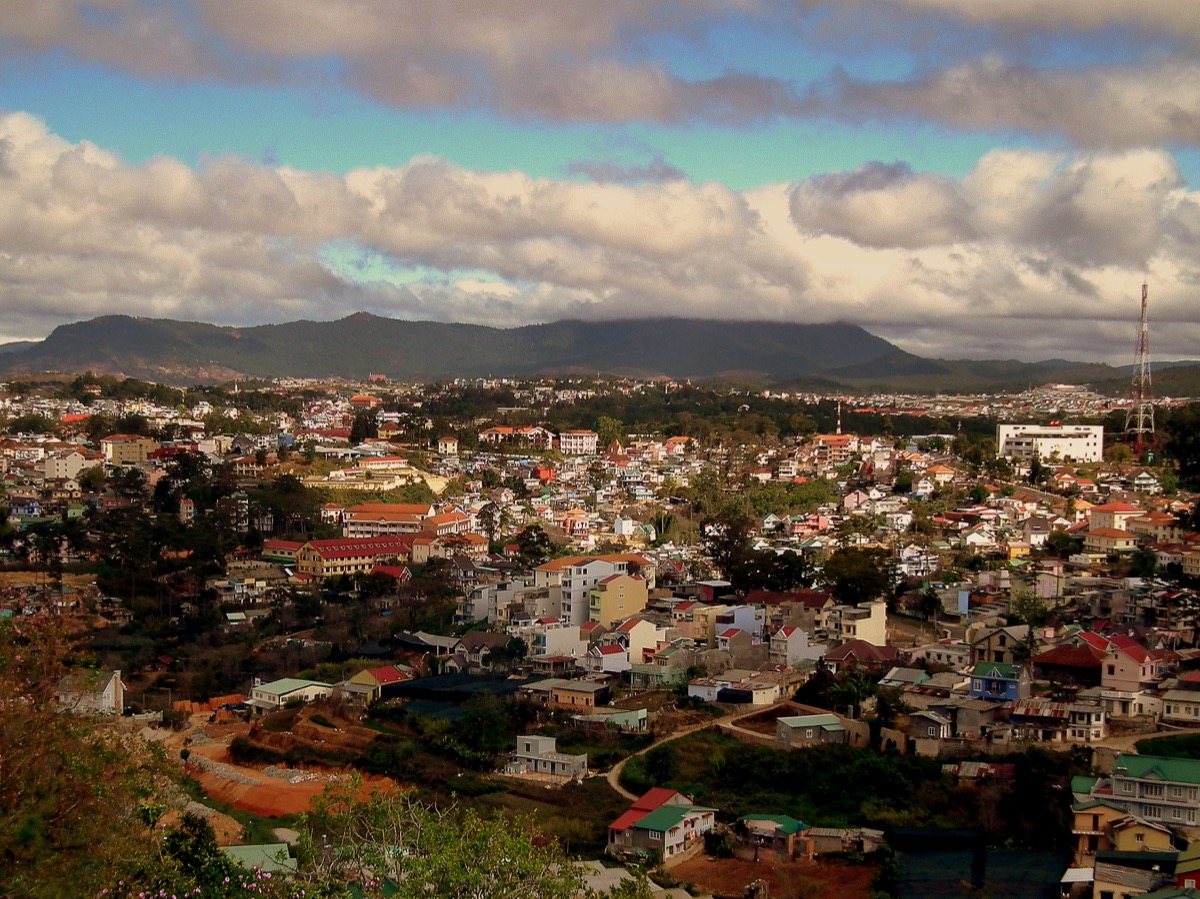 Rooftops and valley in Dalat, 2012